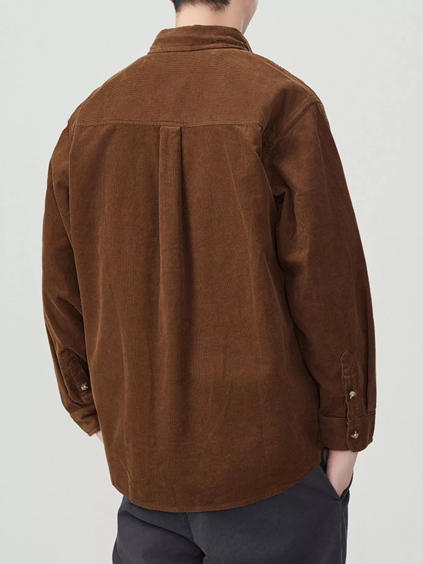 Men's Plus Size Button Up Long Sleeve Shirt - cas7m