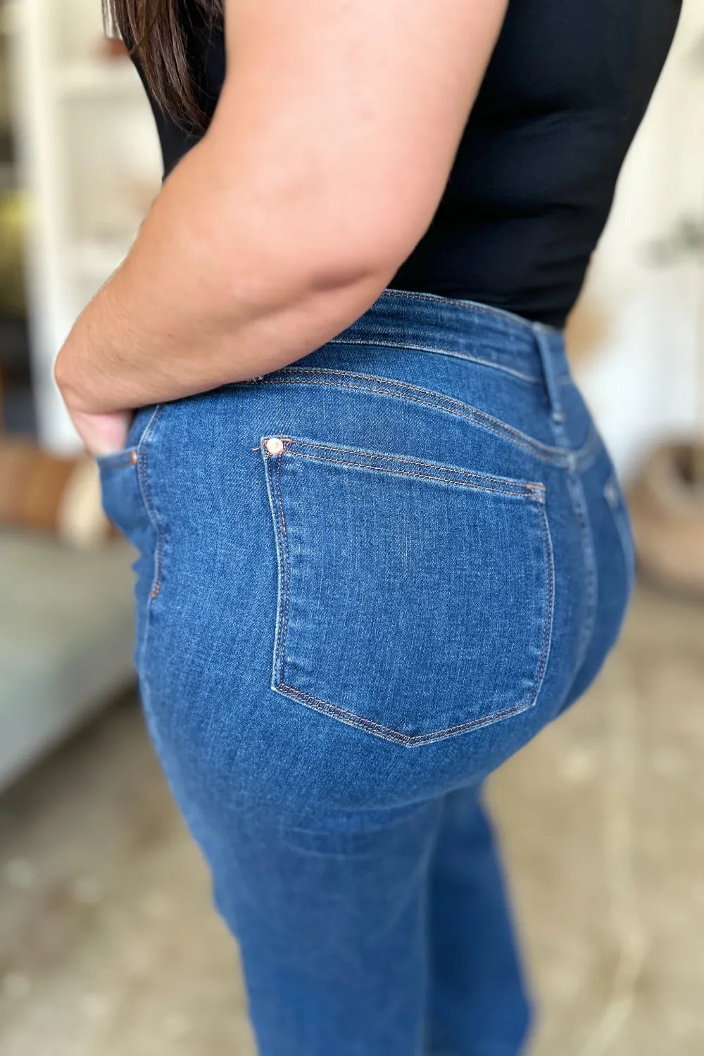 Judy Blue Full Size High Rise Straight Jeans - cas7m