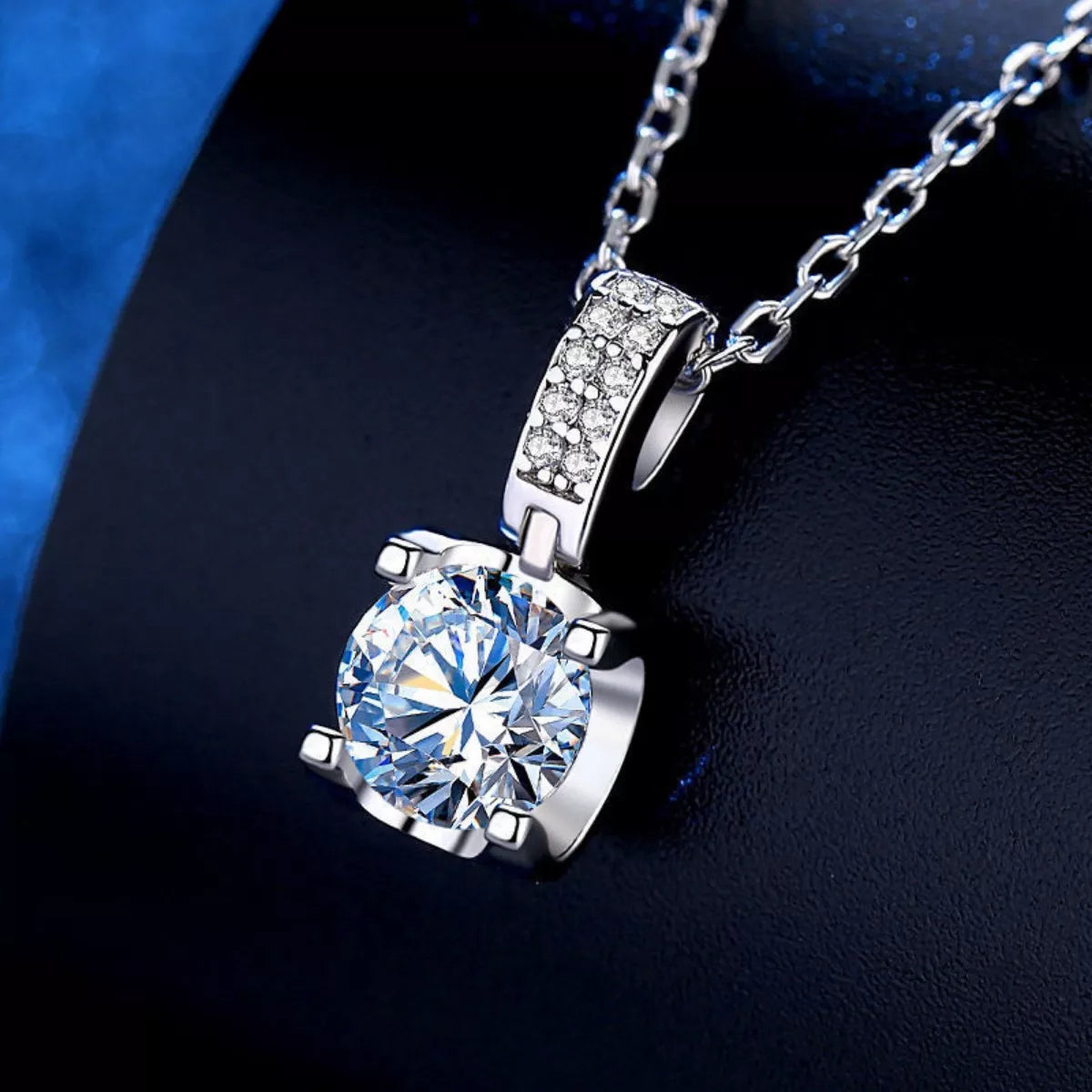 1 Carat Moissanite 925 Sterling Silver Necklace - cas7m