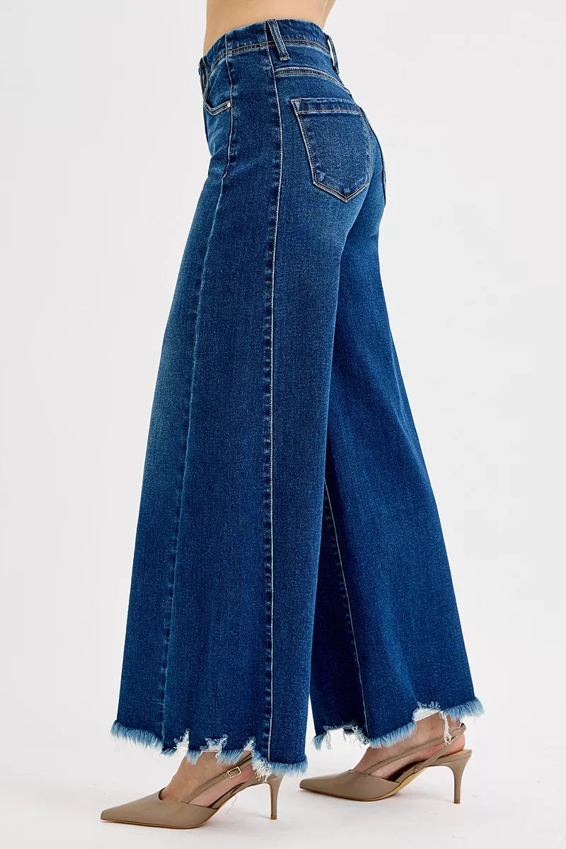 RISEN Full Size High Rise Ankle Wide Jeans Plus Size - cas7m