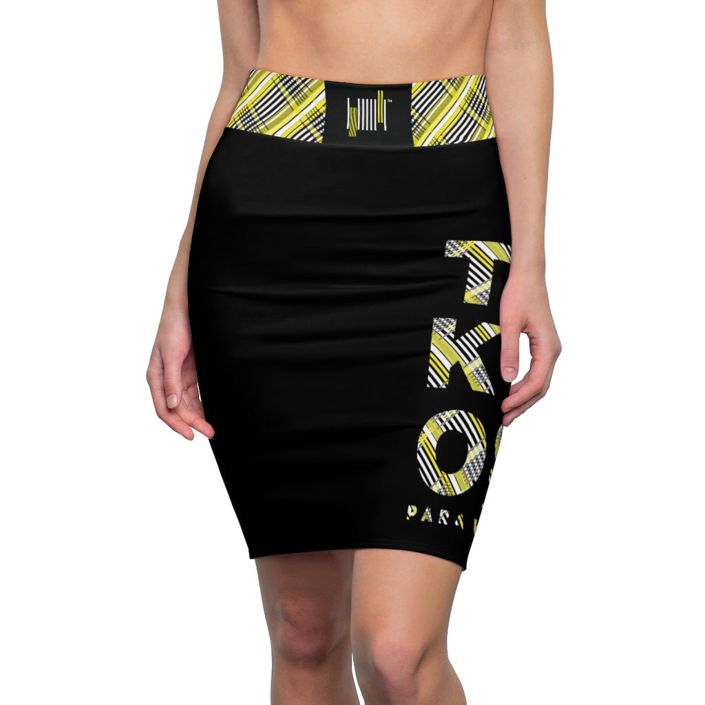 2882Sport™ Dark Academia Spellout Plaid Pencil Skirt