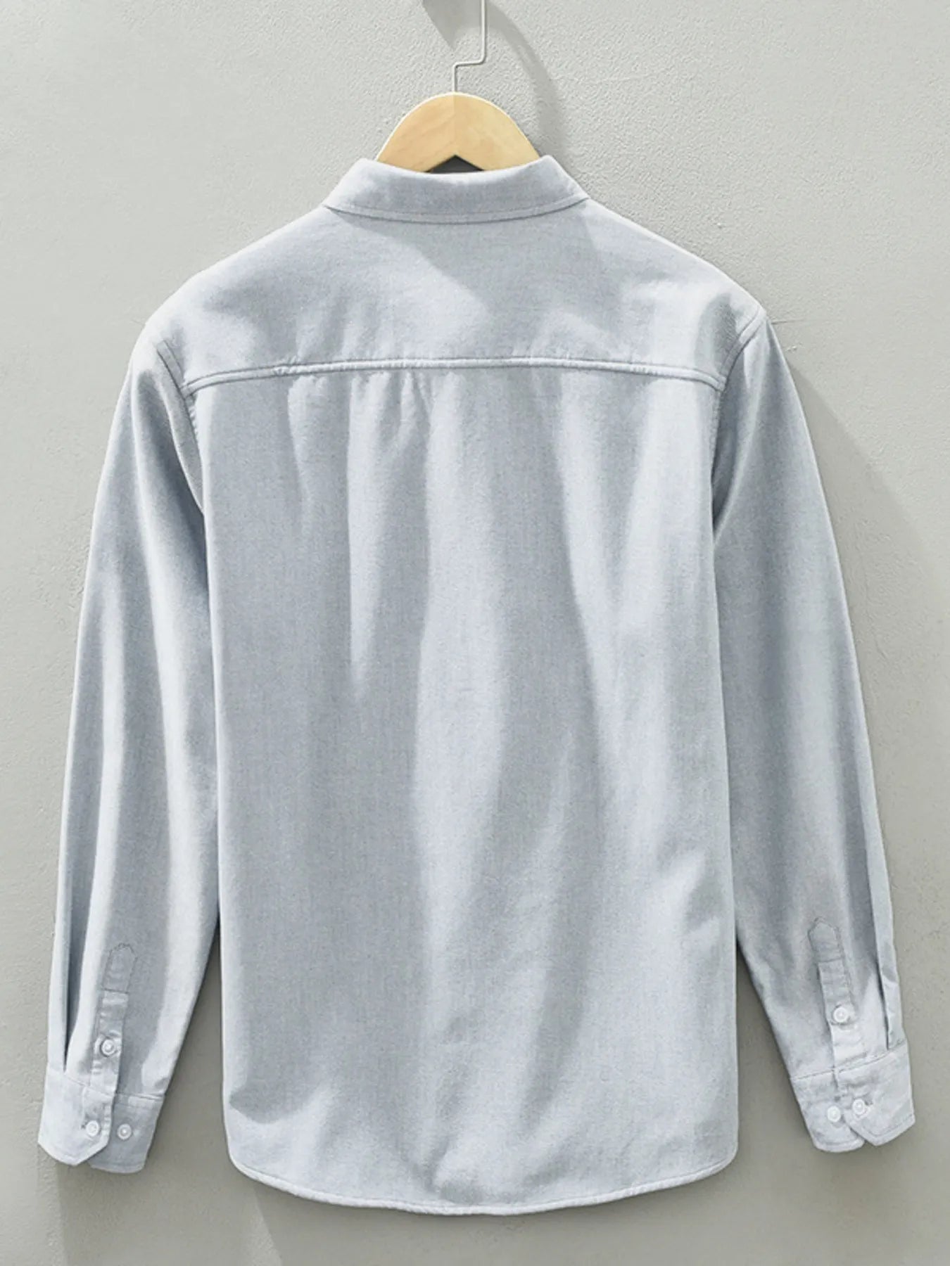 Men's Plus Size Button Up Long Sleeve Shirt - cas7m