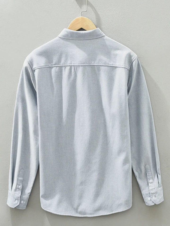 Men's Plus Size Button Up Long Sleeve Shirt - cas7m
