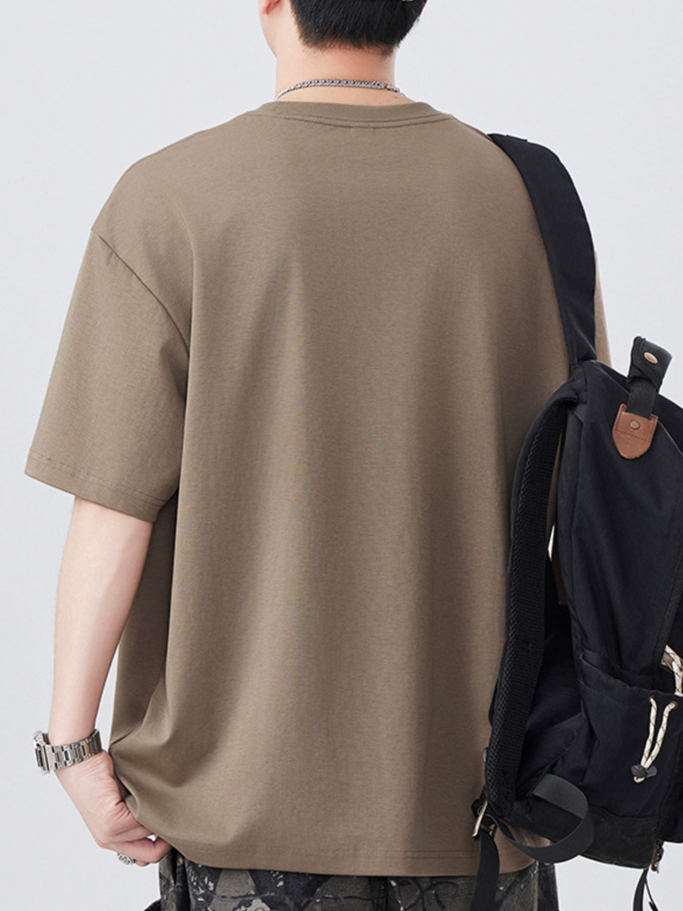 Men's Plus Size Round Neck Short Sleeve T-Shirt - cas7m