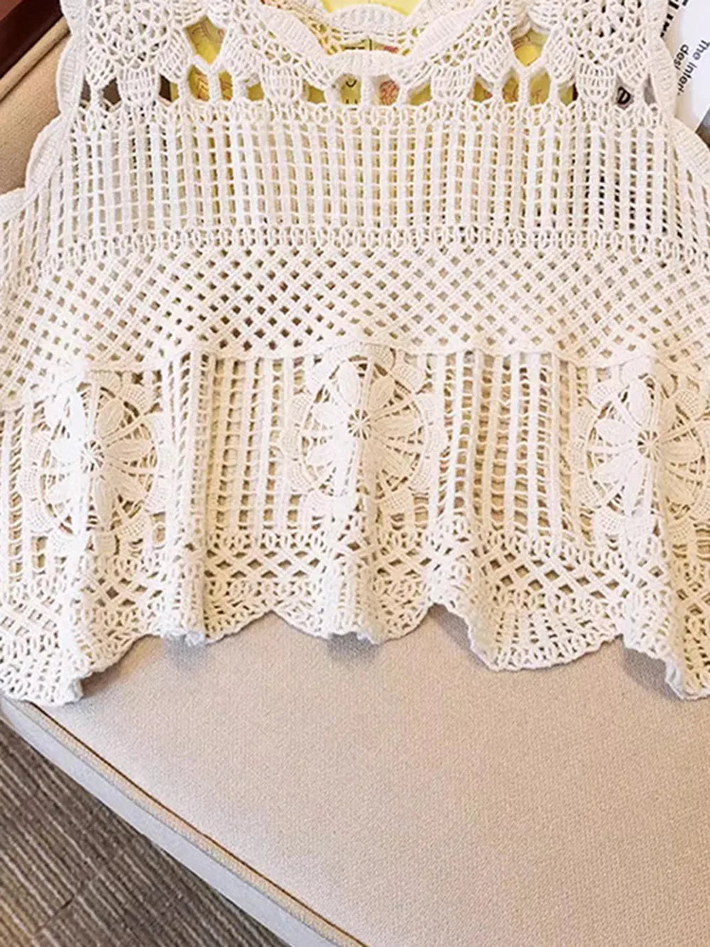 Openwork Scoop Neck Tank - cas7m