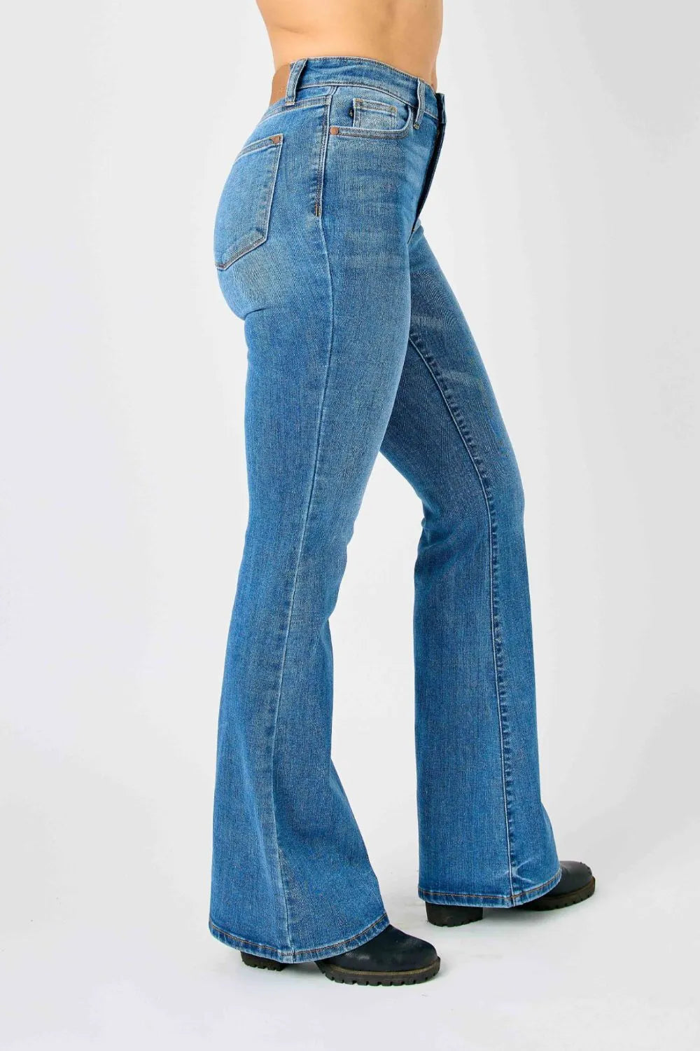 Judy Blue Full Size High-Waisted Classic Flare Jeans Plus Size - cas7m