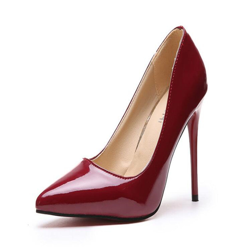 Trendy Pointed Toe High Heels with Glossy Finish