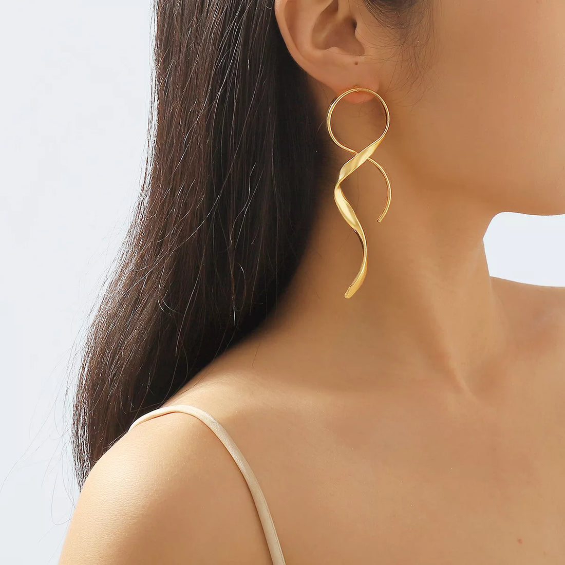 Alloy Spiral Drop Earrings - cas7m