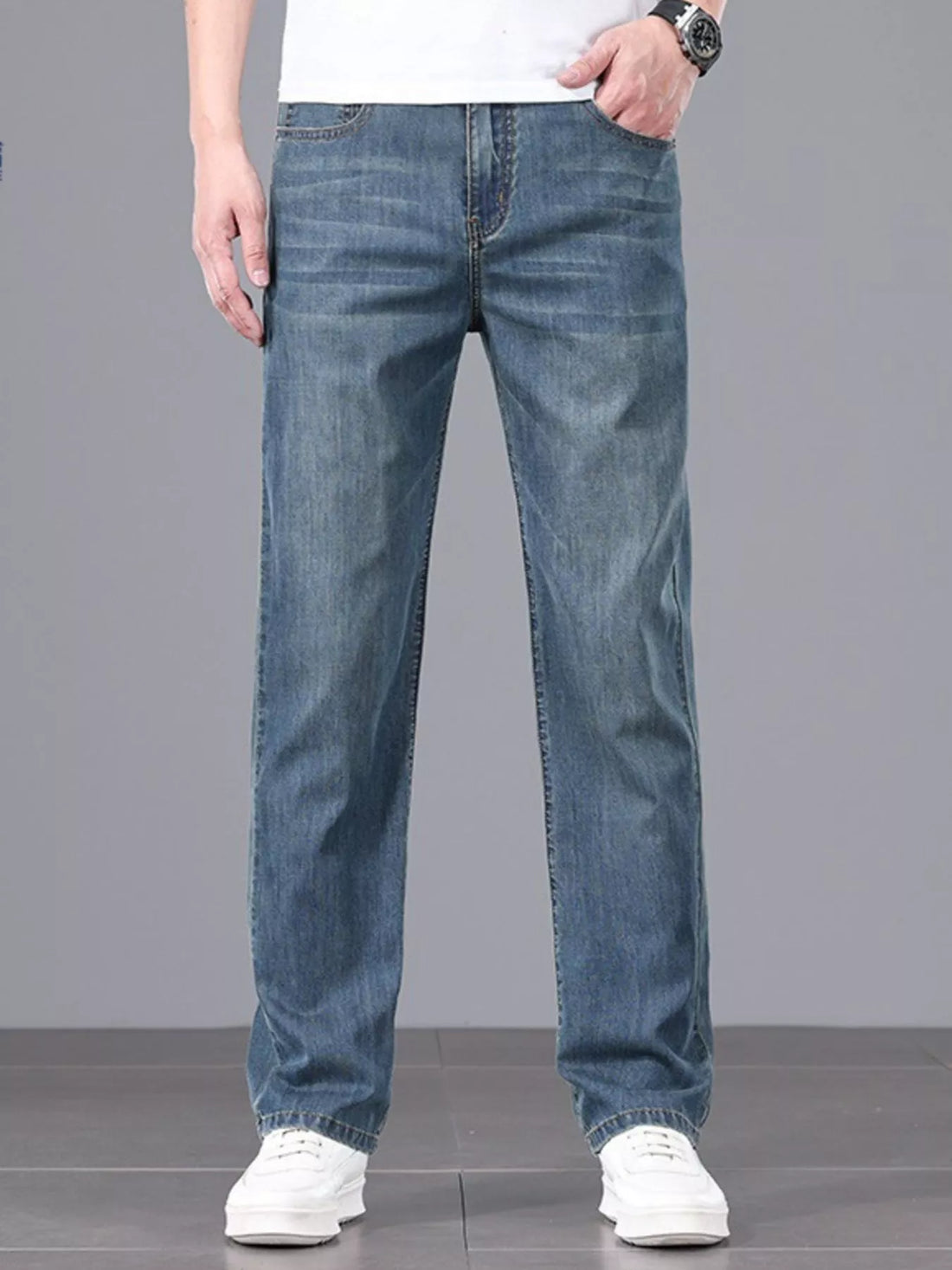 Men's Straight Leg Wash Jeans - cas7m