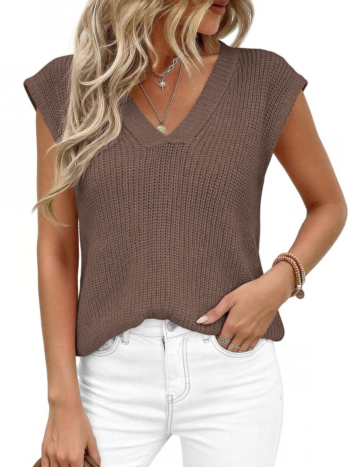 V-Neck Sweater Vest - cas7m