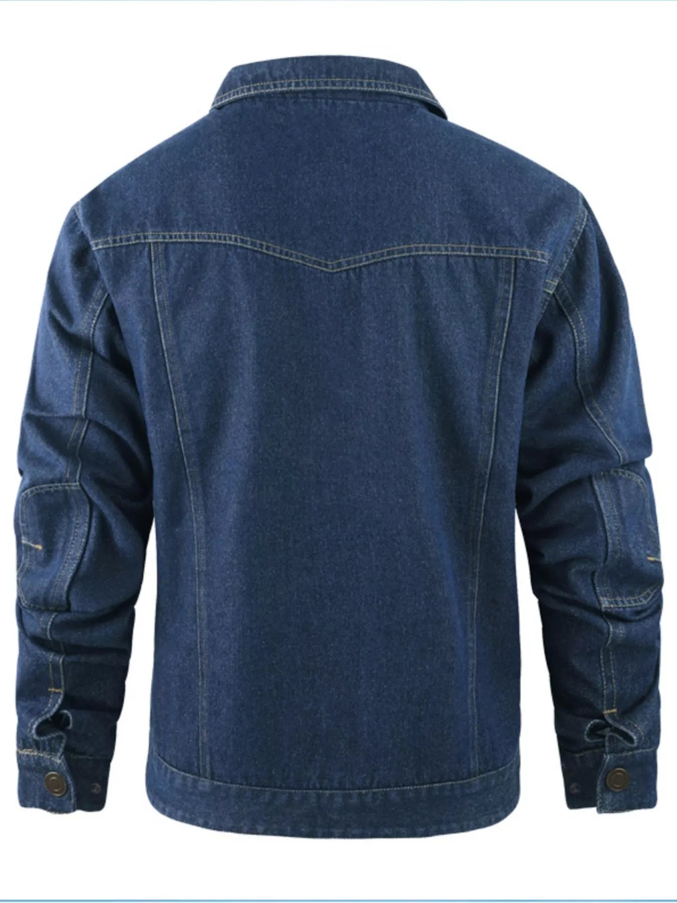 Men's Casual Snap Down Denim Jacket - cas7m