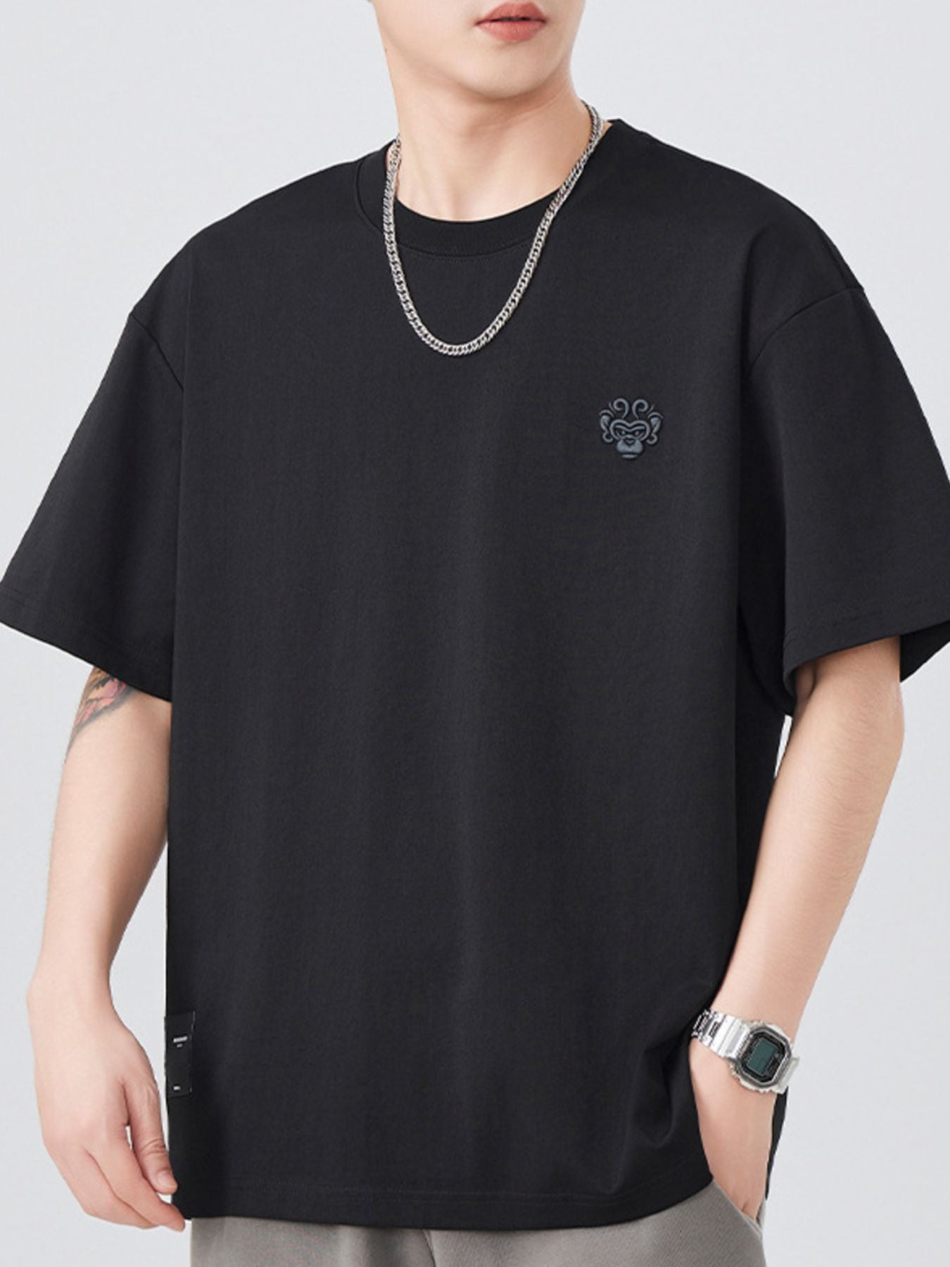 Men's Plus Size Round Neck Short Sleeve T-Shirt - cas7m