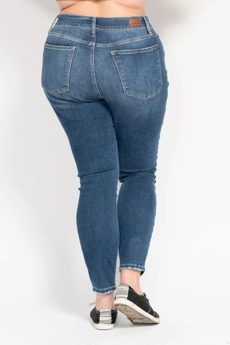 Judy Blue Full Size High Rise Button Fly Skinny Jeans Plus Size - cas7m