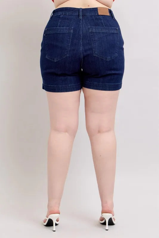 Judy Blue Full Size High Waist Denim Shorts Plus Size - cas7m