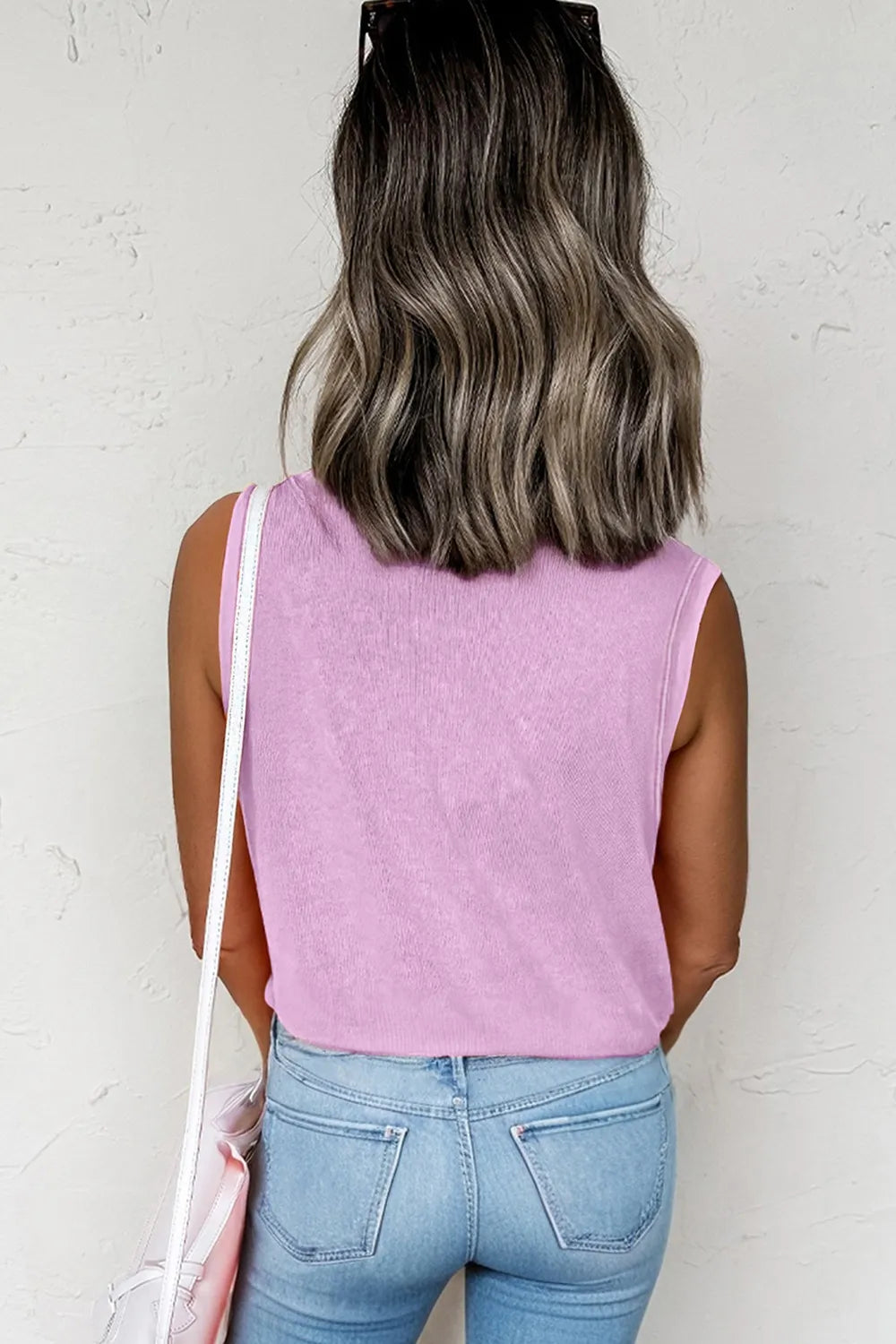 Round Neck Tank with Chest Pocket - cas7m