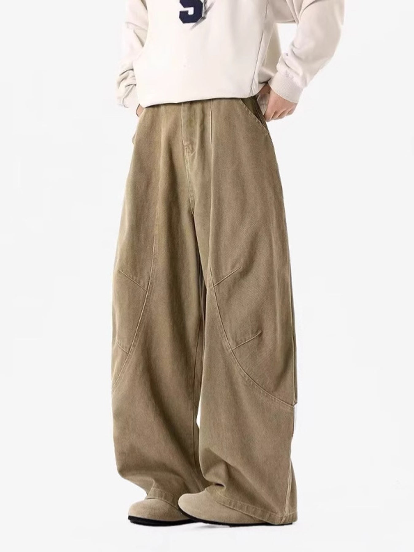 Men's Full Size Vintage Wide Leg Pants Plus Size - cas7m