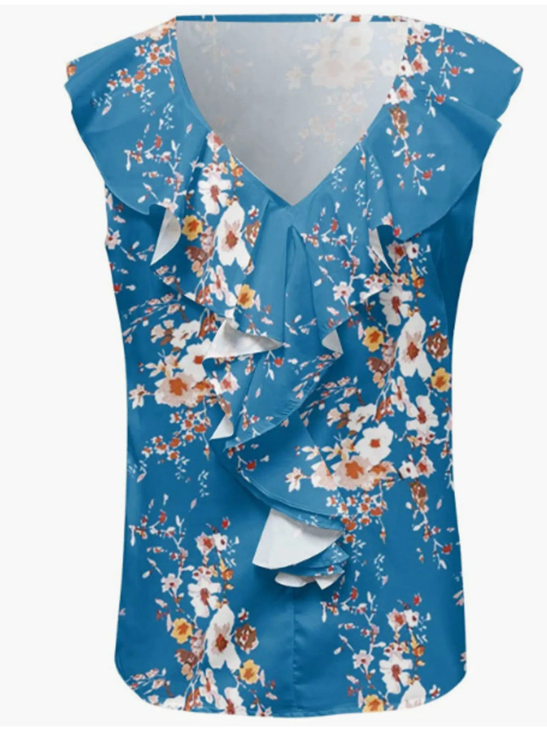Printed V-Neck Tank - cas7m