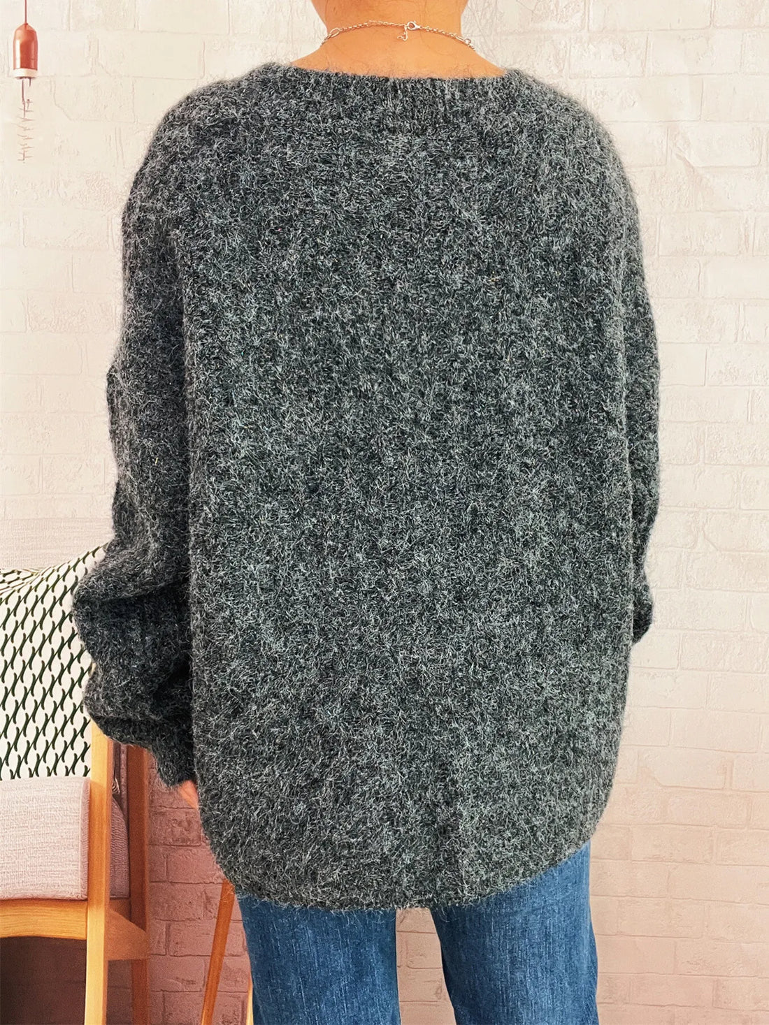 Cable Knit Button-Up Cardigan - cas7m