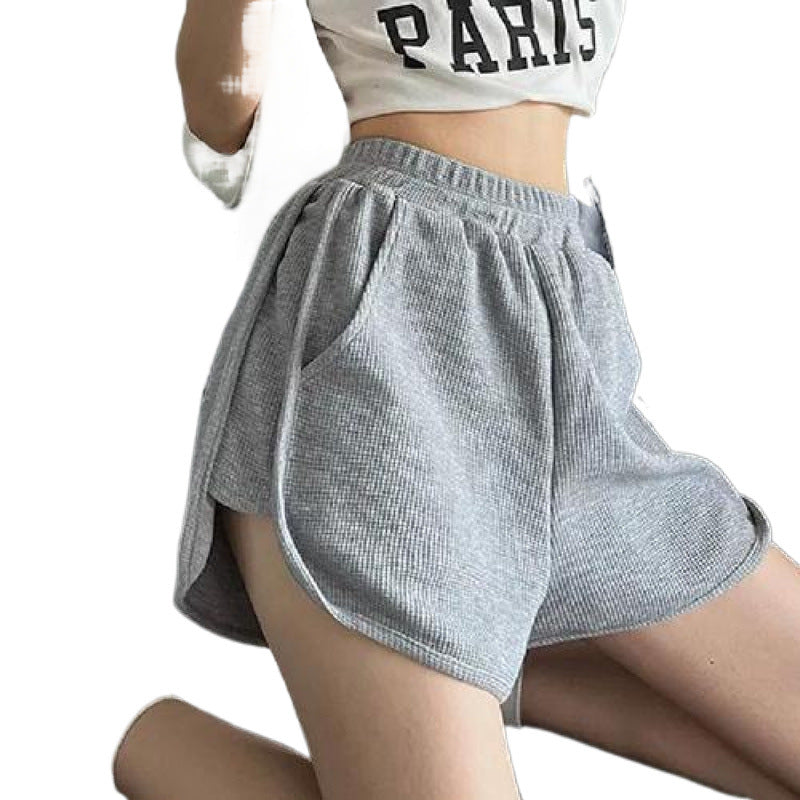 Waffle Sweatpants Shorts For Women - cas7m