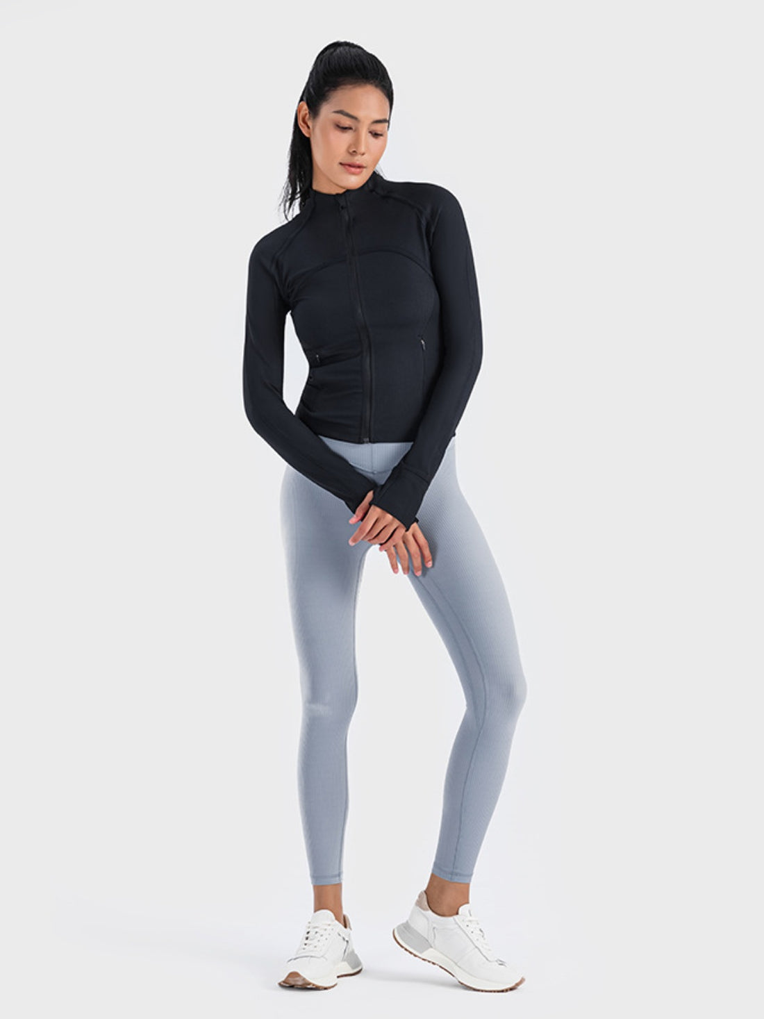 Millennia Zip-Up Long Sleeve Sports Jacket - cas7m