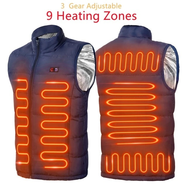 Men's Thickened 9-piece Heating Vest Self-heating Vest Plus Size Casual Vest - cas7m
