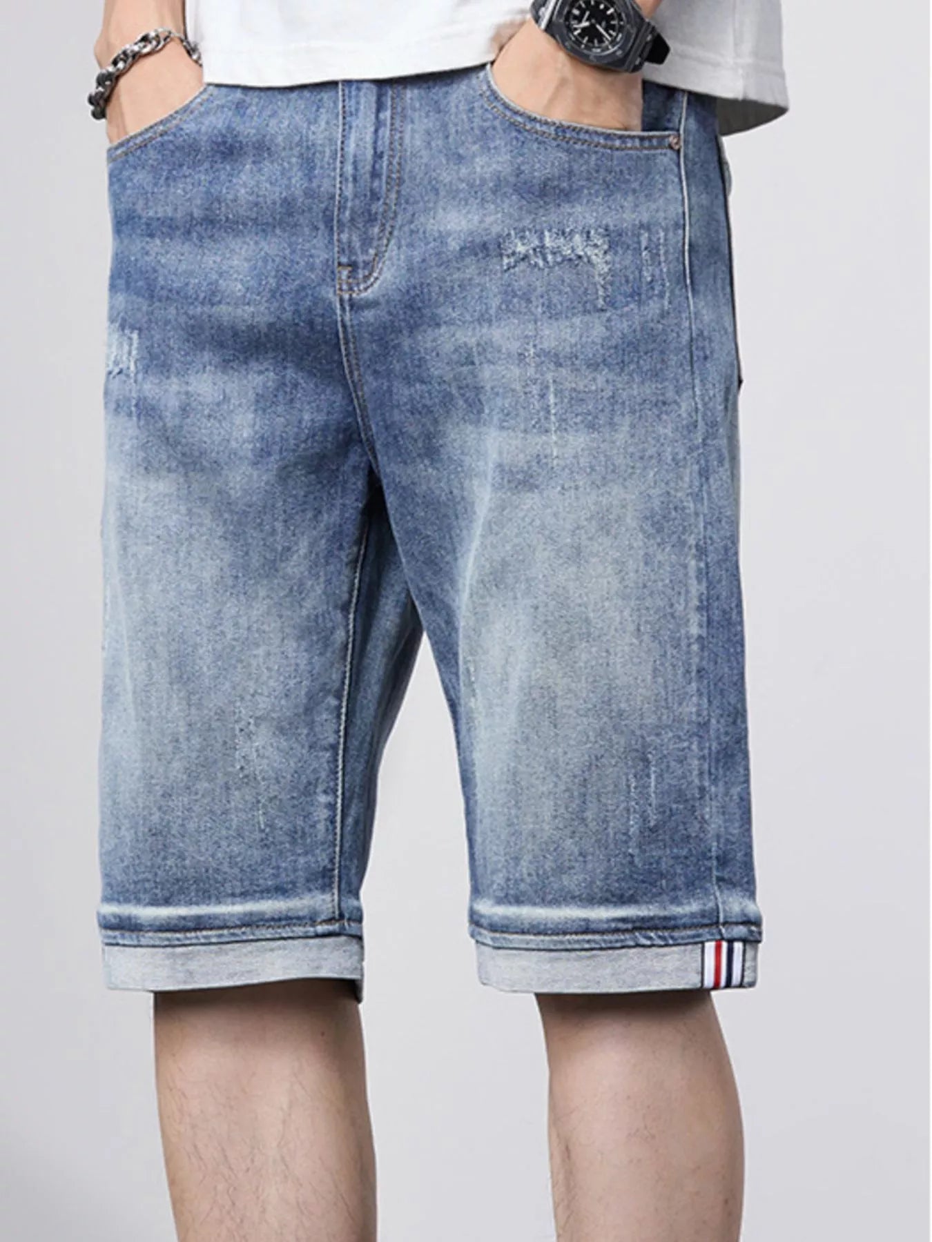 Men's Loose Fit Denim Shorts - cas7m