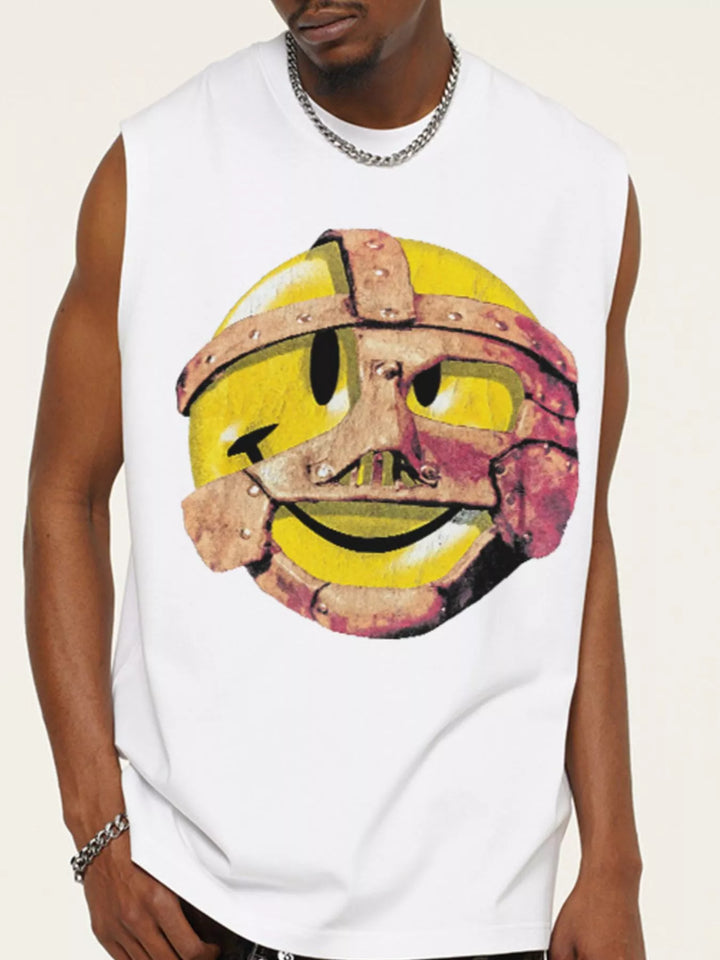 Men's Graphic Round Neck Tank Top - cas7m