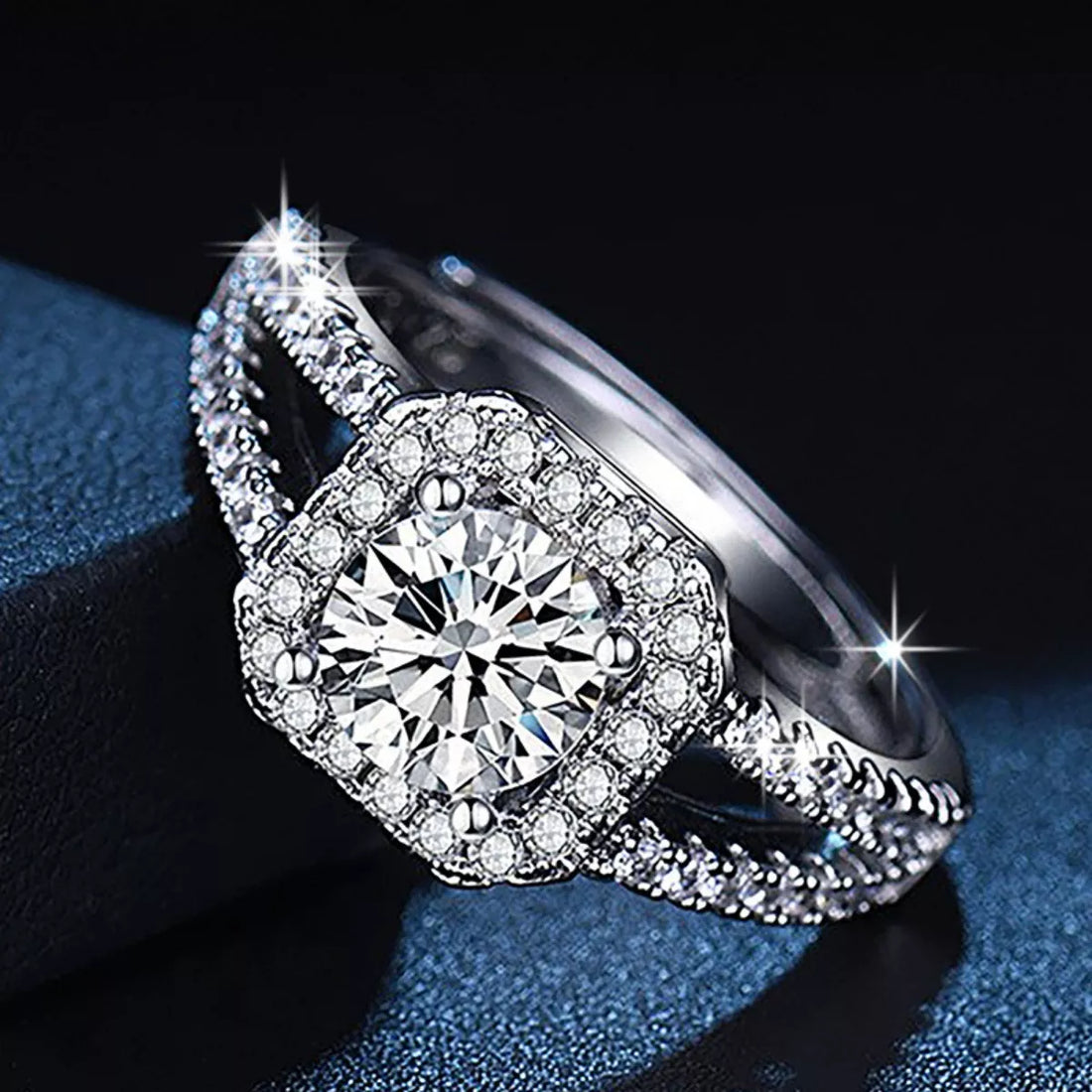 1 Carat Moissanite 925 Sterling Silver Ring - cas7m