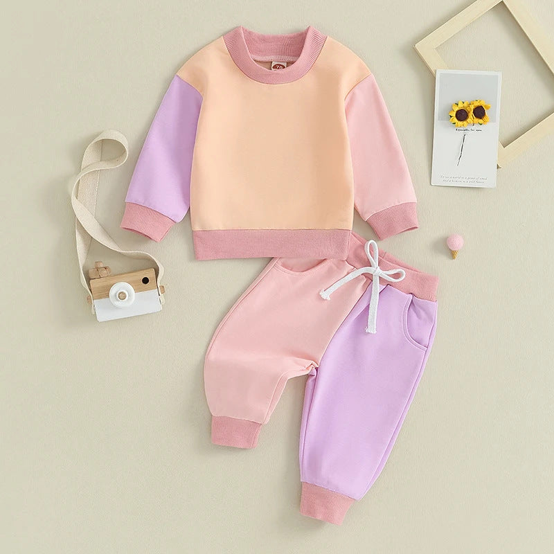 Multicolor Hoodie Long Sleeve Korean Style Leisure Suit - cas7m