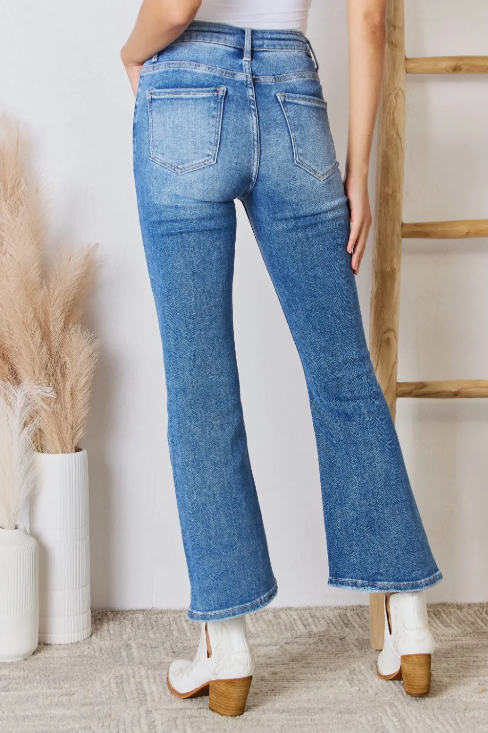 RISEN Full Size High Rise Ankle Flare Jeans - cas7m