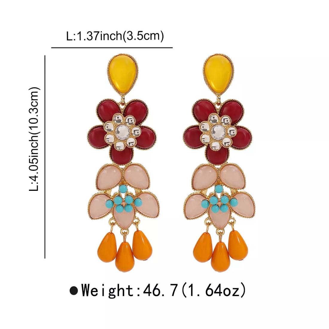 Flower Dangle Earrings - cas7m