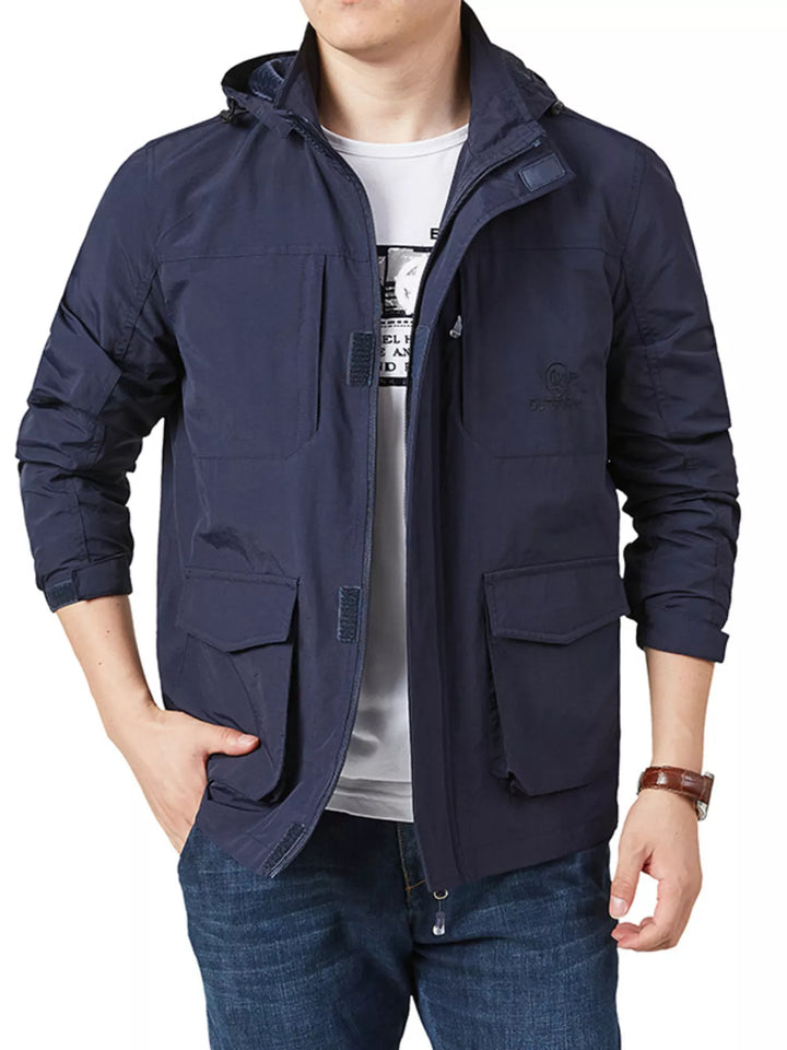 Men's Plus Size Lightweight Hooded Jacket - cas7m