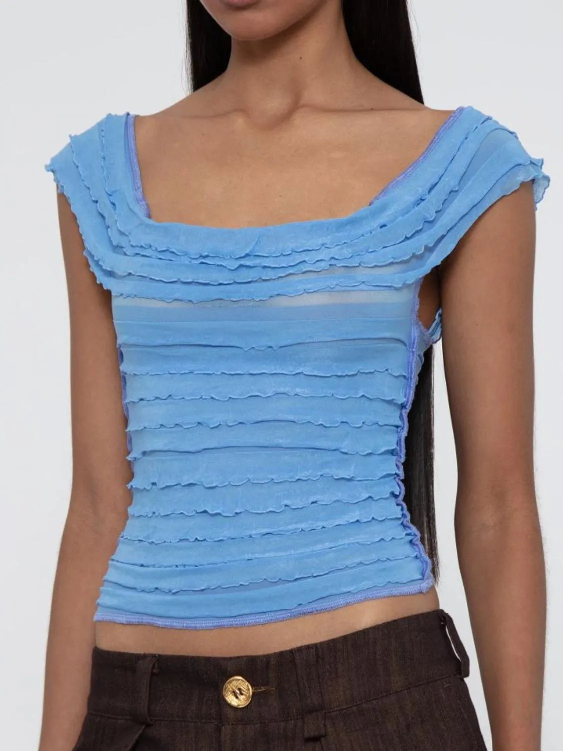 Ruched Solid Tank - cas7m