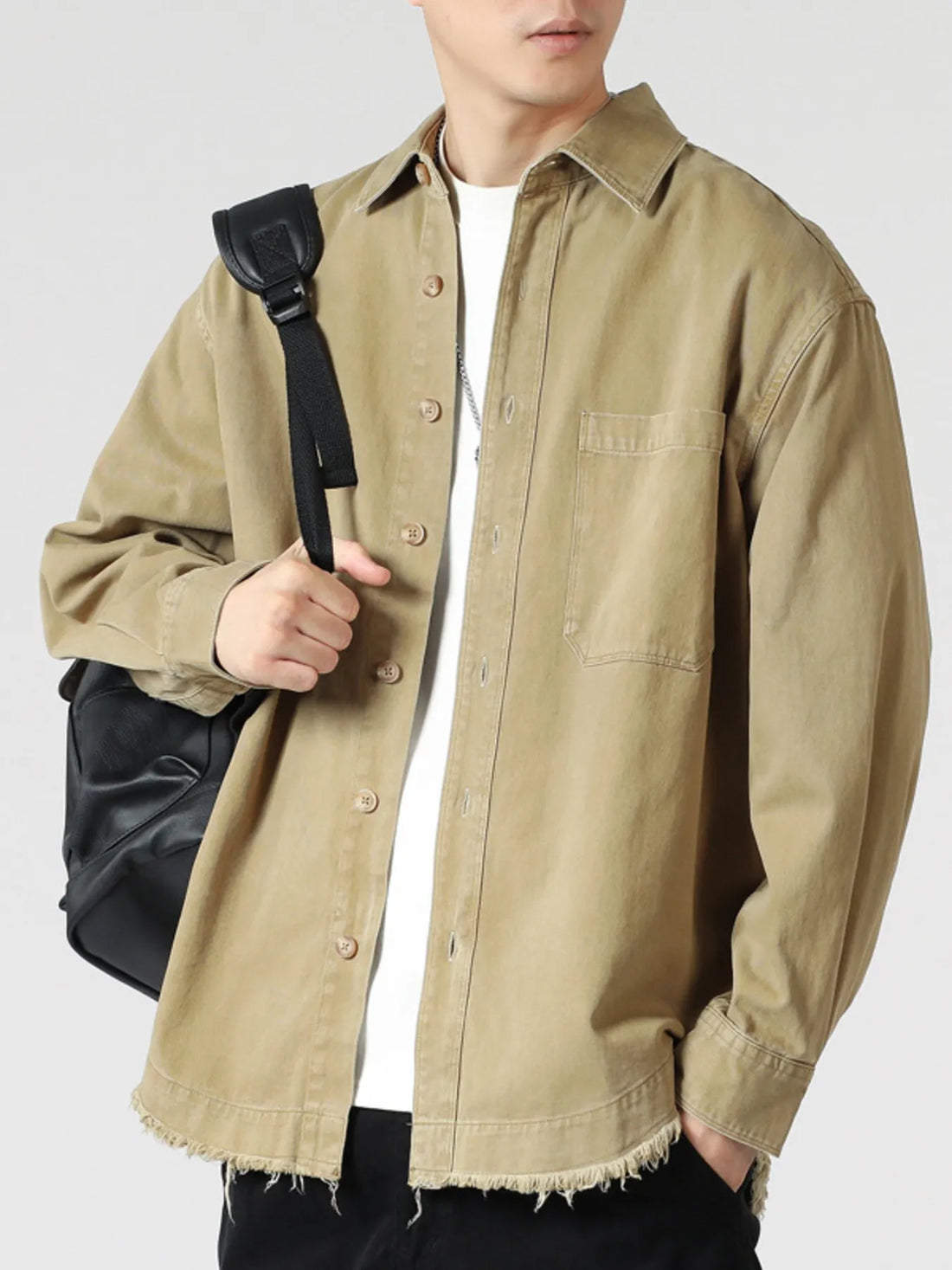 Men's Button Up Long Sleeve Shirt - cas7m