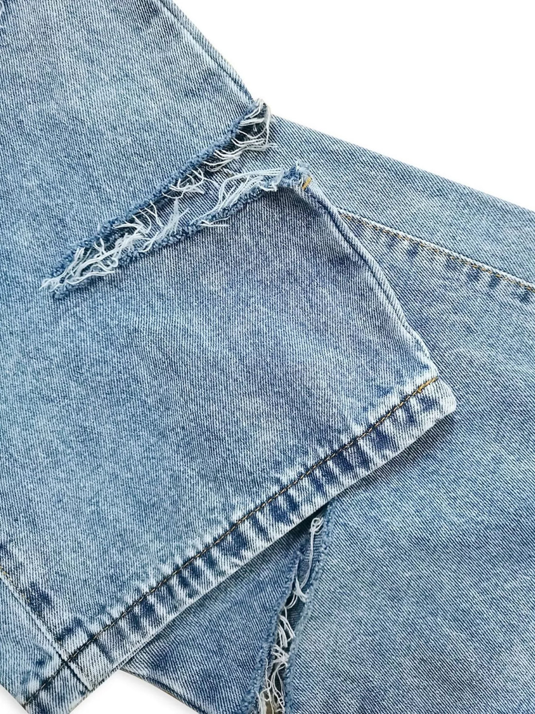 Distressed Wide Leg Jeans - cas7m