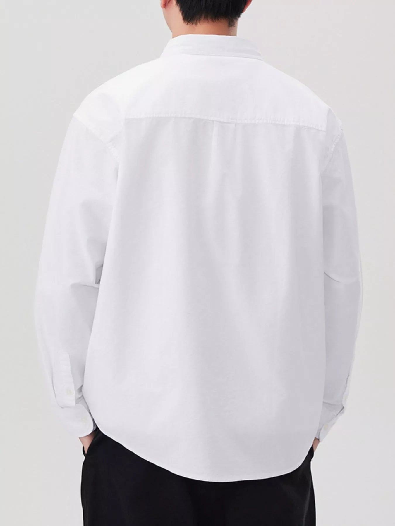 Men's Plus Size Button Up Long Sleeve Shirt - cas7m