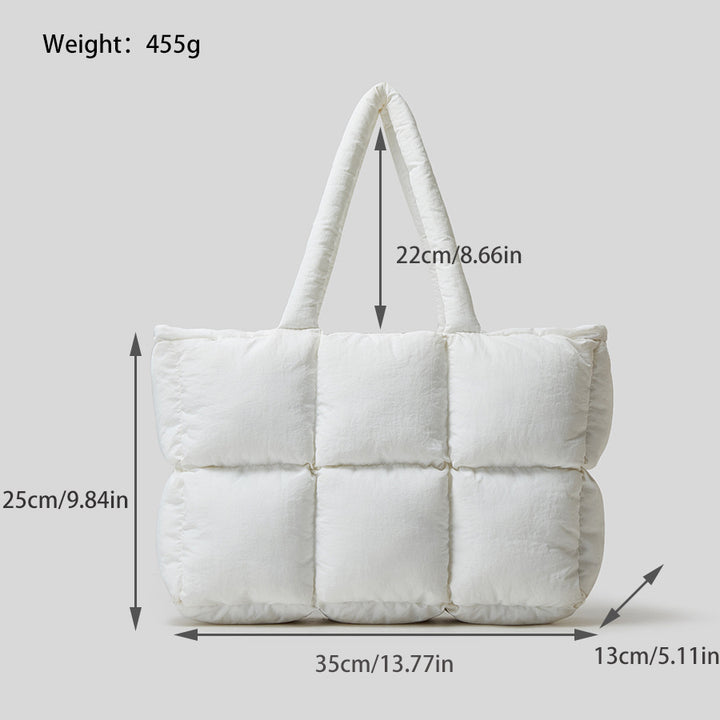 Soft Down Handbag Woman Cotton Dress Bags Filled With Cotton - cas7m
