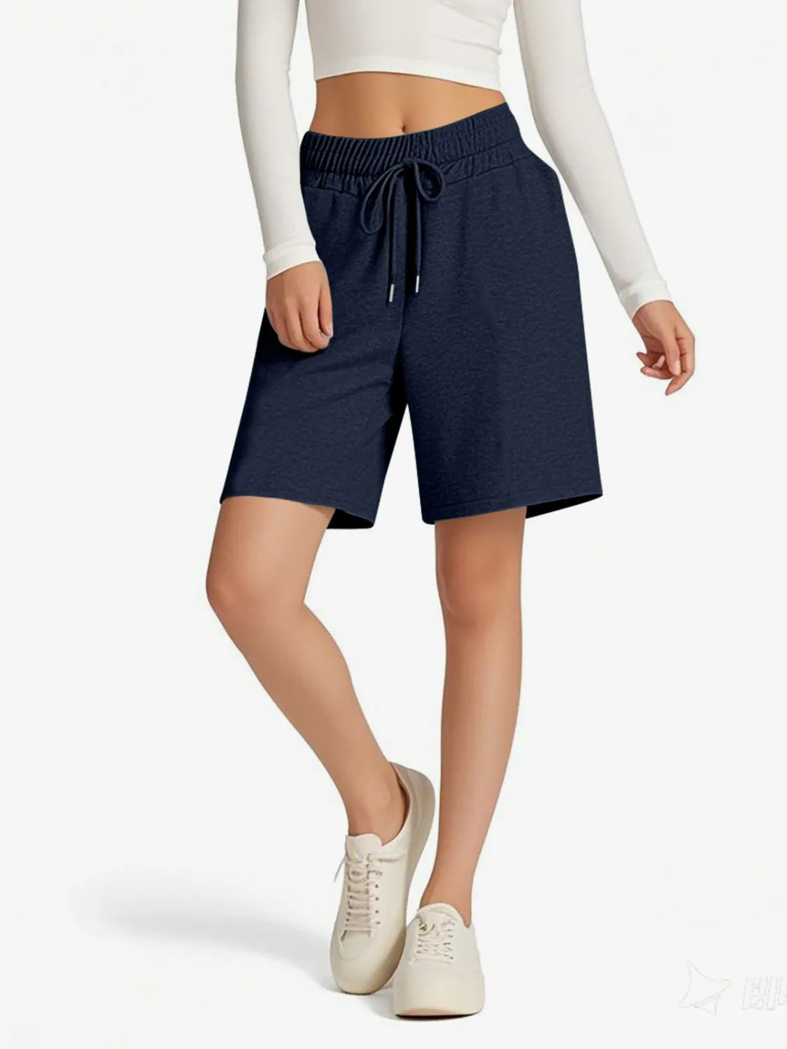 Solid Color Shorts with Pockets - cas7m