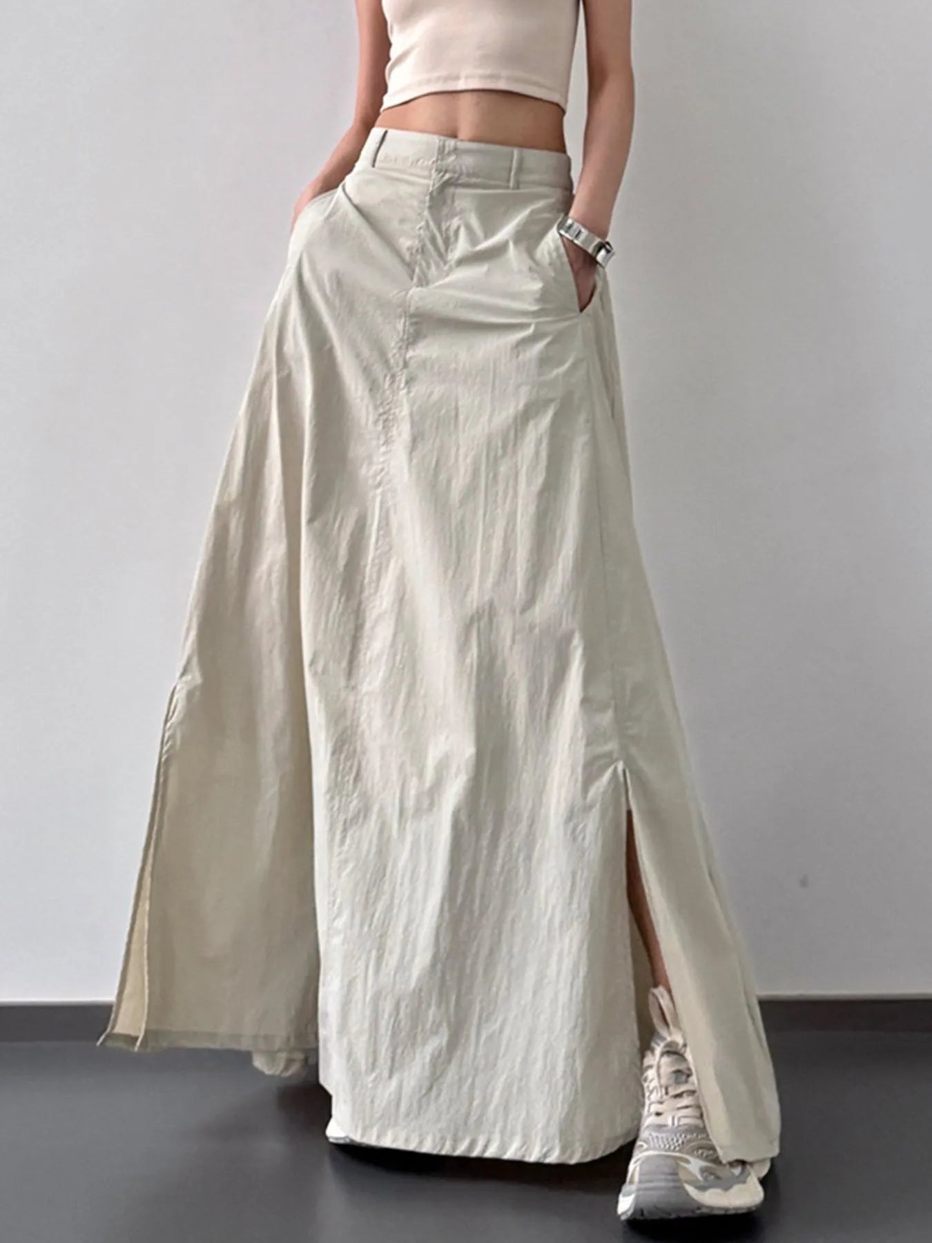 High Waist Slit Maxi Skirt - cas7m
