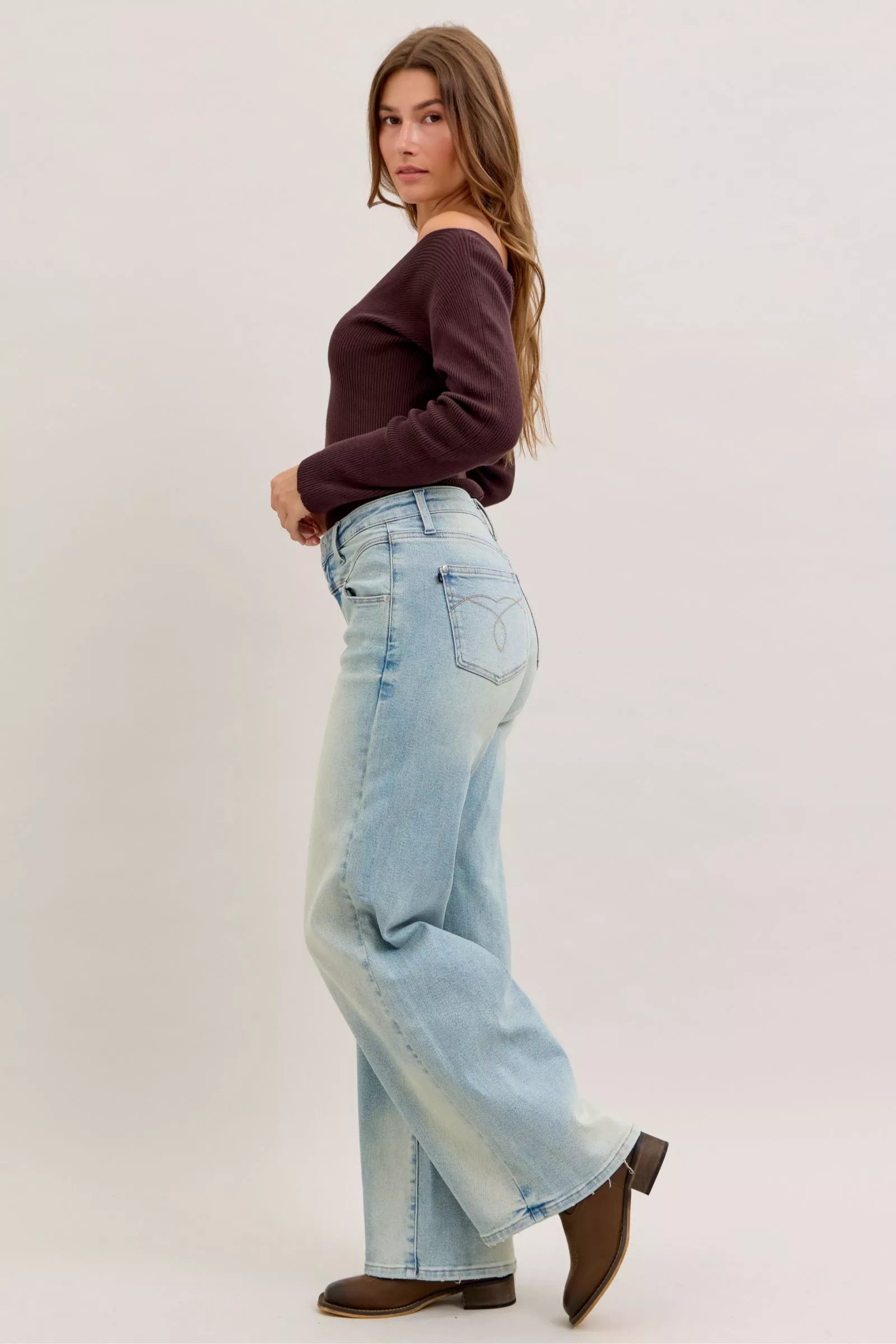 Chic High Waist Straight Leg Jeans - Classic & Versatile - cas7m