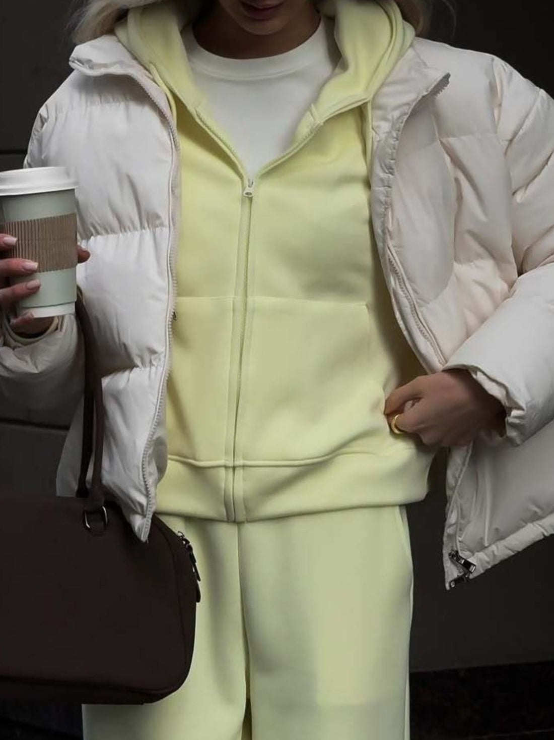 Zip-Up Hoodie and Sweatpants Set - cas7m