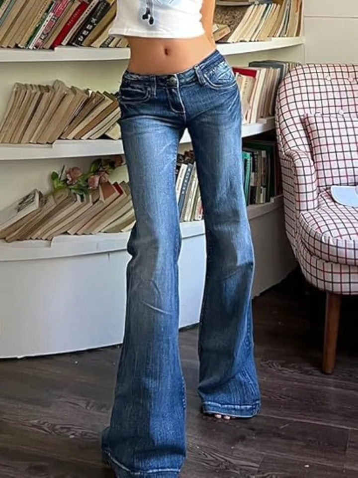 Low Rise Flare Jeans - cas7m