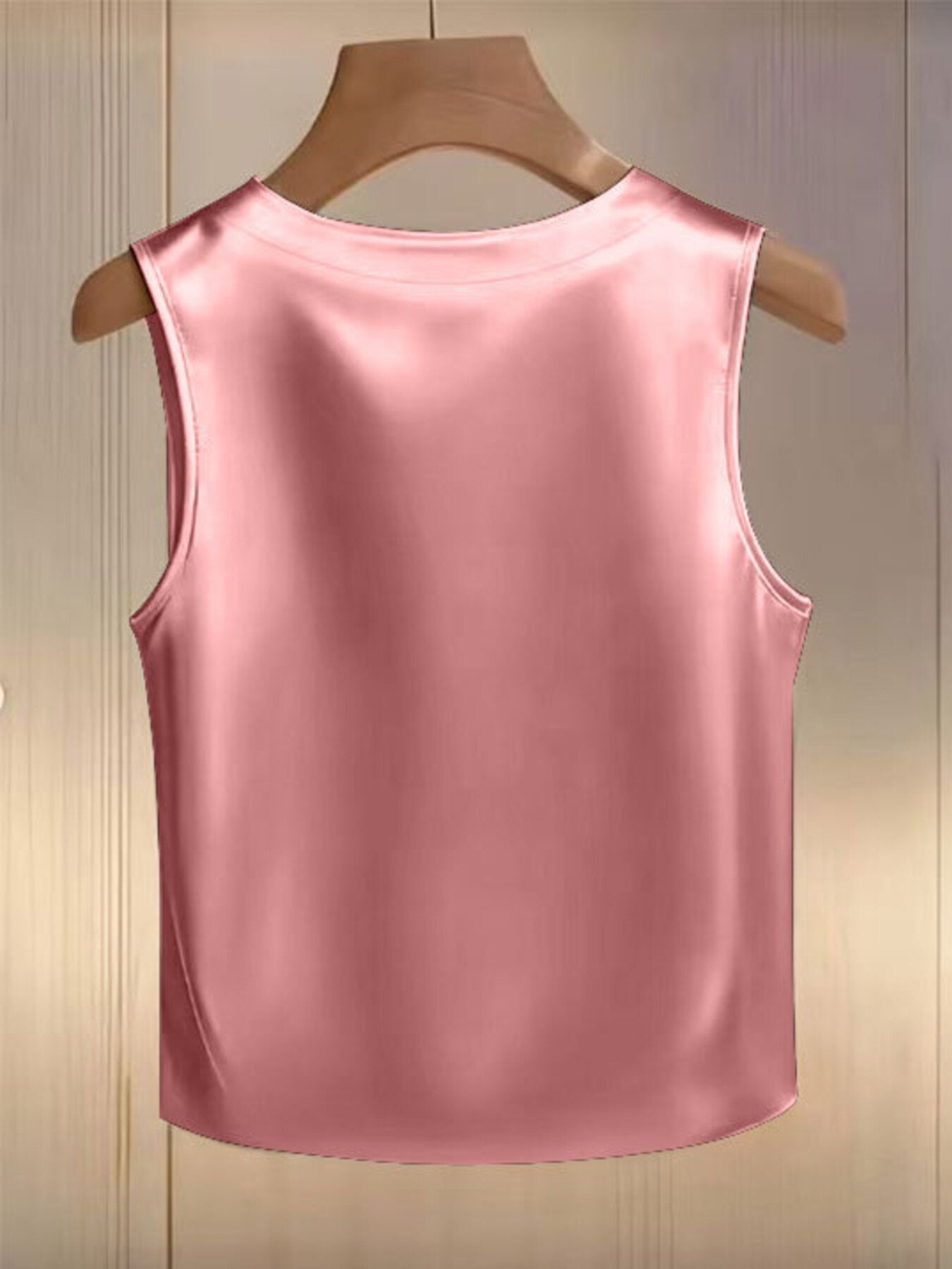 Pearl Embellished Satin Tank Top - cas7m