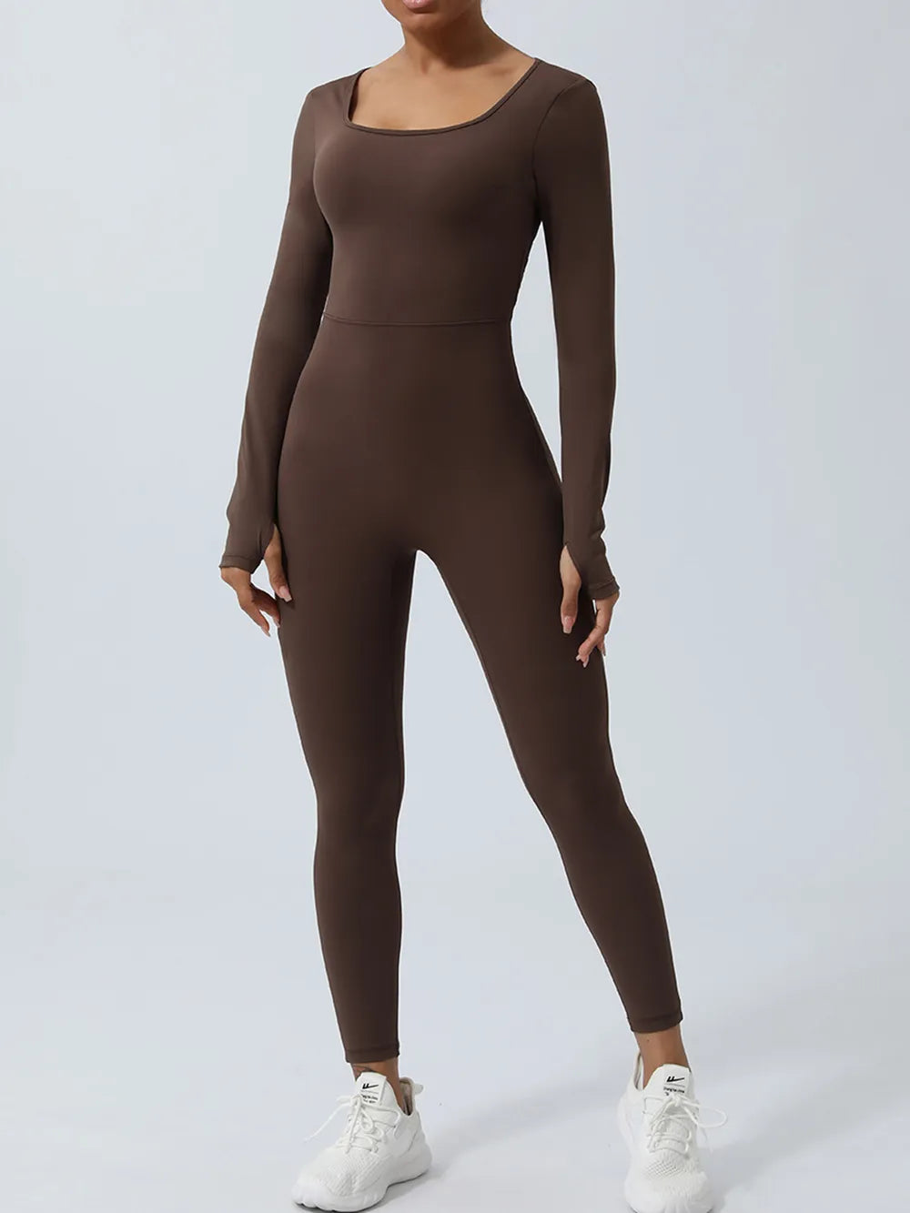Twisted Backless Long Sleeve Jumpsuit - cas7m