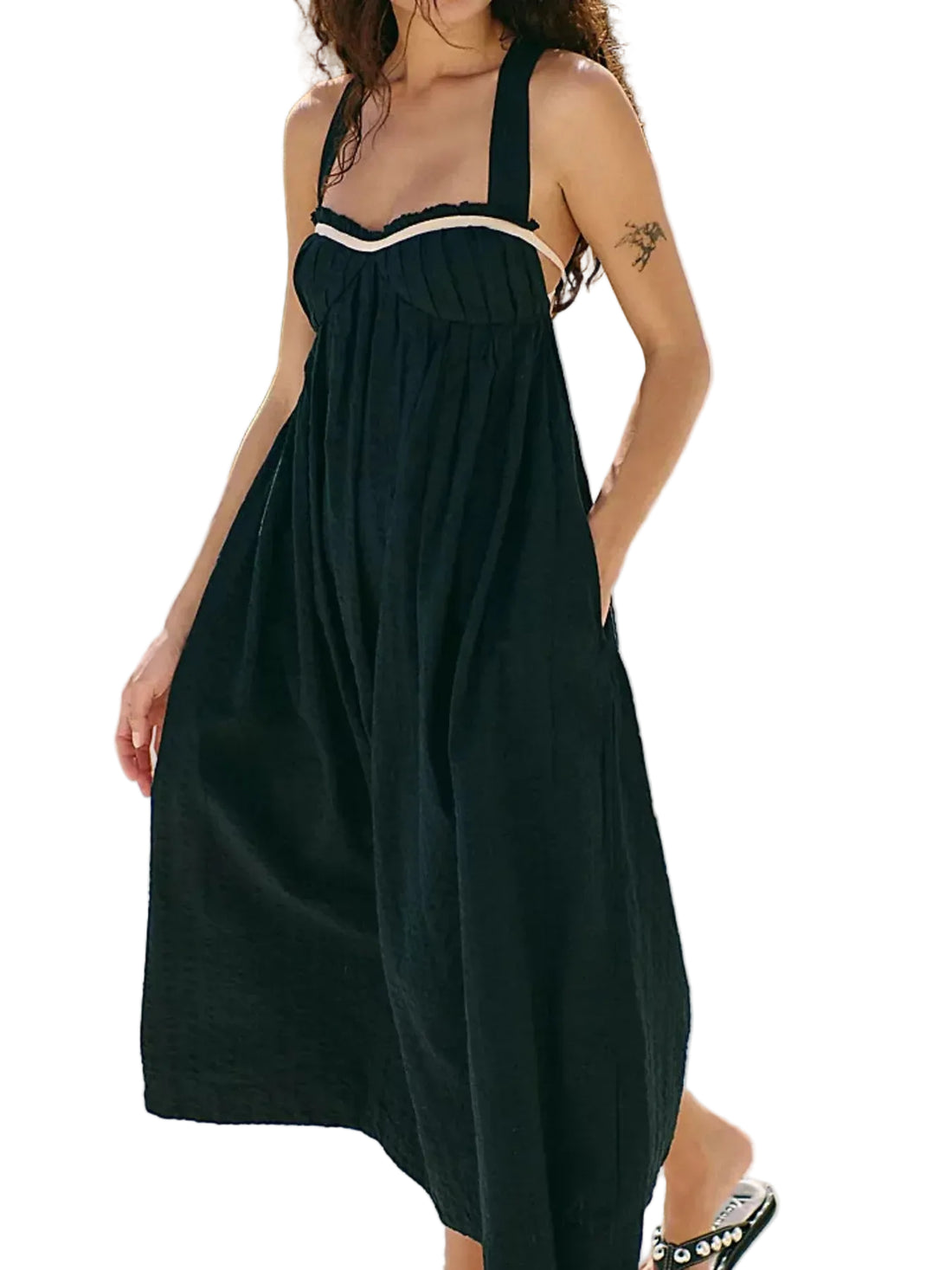 Sweetheart Neck Midi Dress - cas7m