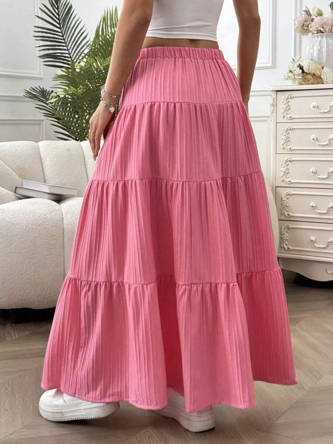 Flowy Tiered Maxi Skirt - cas7m