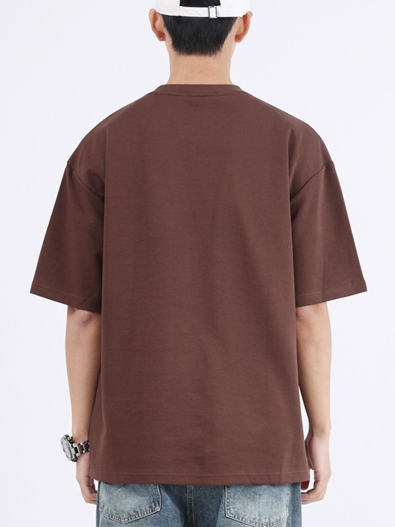 Men's Plus Size Round Neck Half Sleeve T-Shirt - cas7m