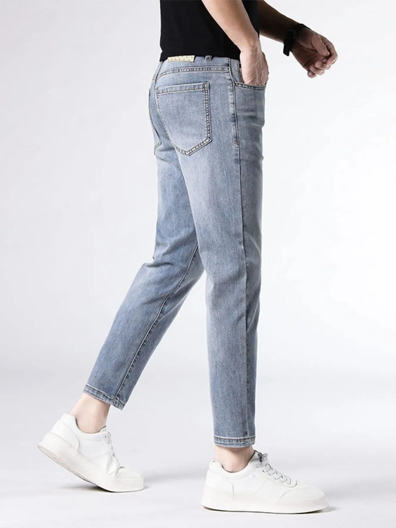 Men's Washed Slim Fit Jeans - cas7m