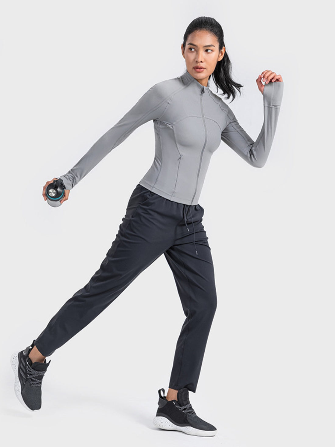 Millennia Zip-Up Long Sleeve Sports Jacket - cas7m