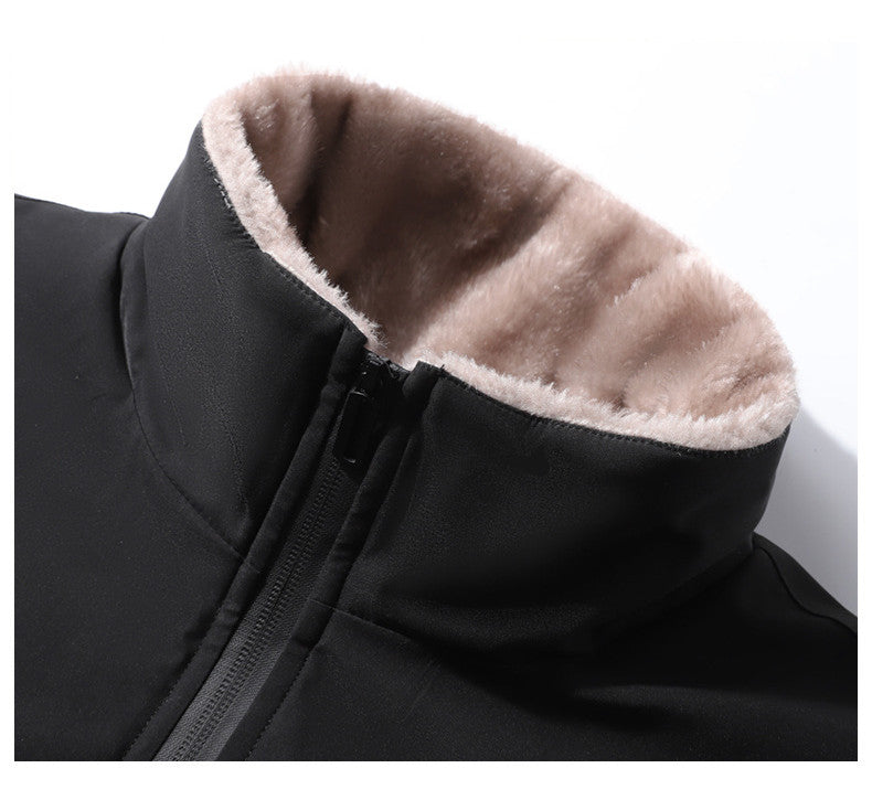 Thick Lamb Velvet Jacket Men's Warm Plus Size Quilted - cas7m